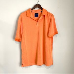 TOMMY BAHAMA Mens Large Solid Orange Short Sleeve Polo Shirt Gg14